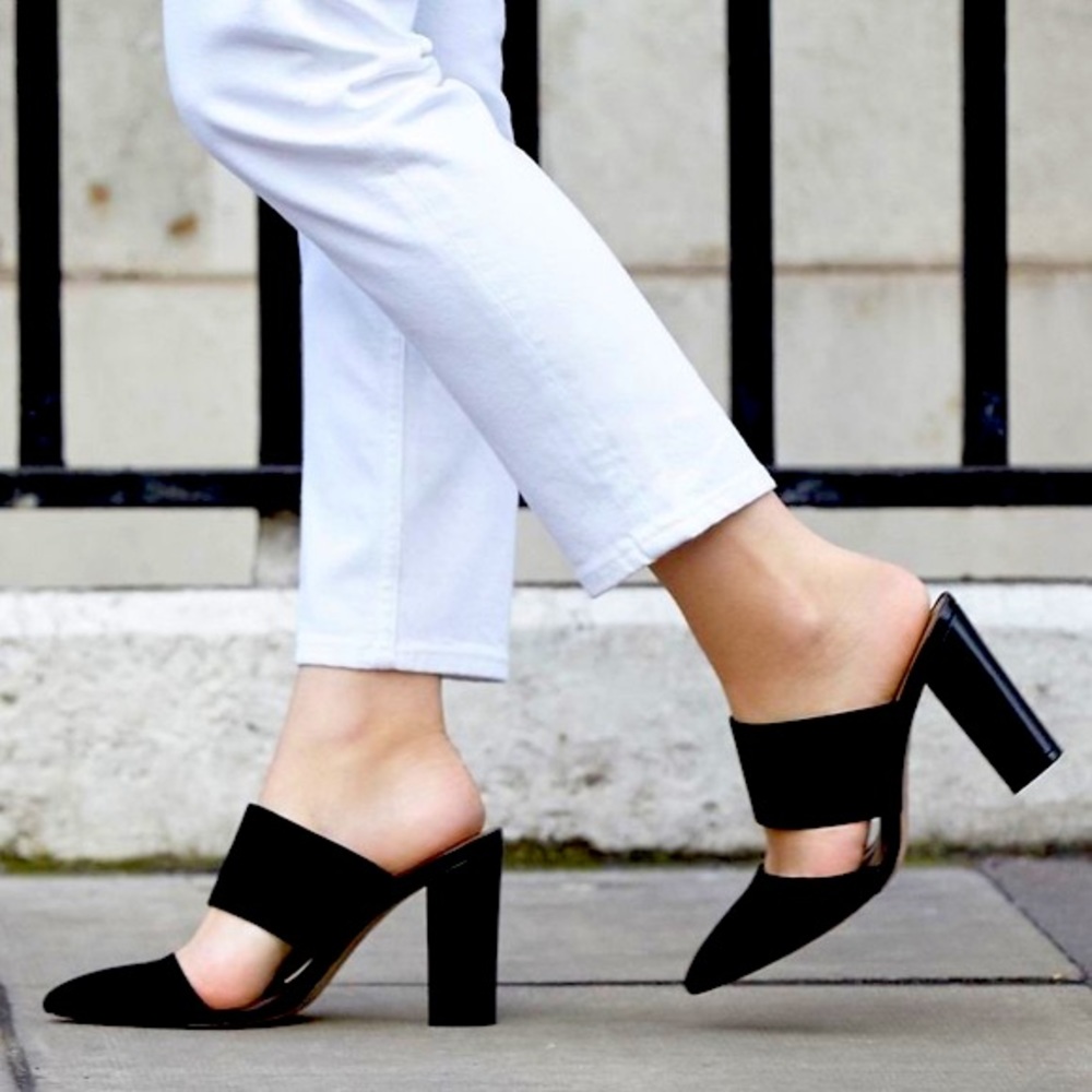 Reiss Cupid black mules